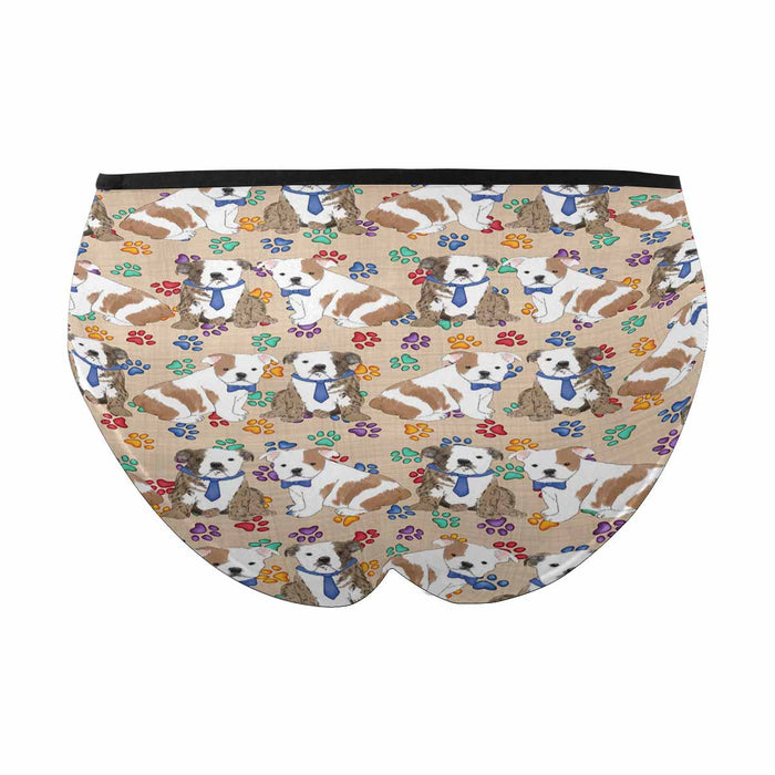 Bulldog Dogs Blue  Women&#039;s High Waist Briefs (Model L26)