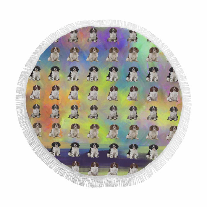 Springer Spaniel Dogs  Round Beach Mat 59’’