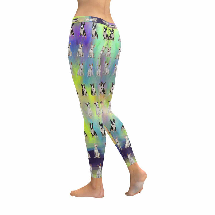 Bull Terrier Dogs  All-Over Low Rise Leggings (Model L07) (Outside Serging)