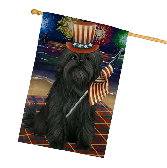 4th of July Firework Affenpinscher Dog House Flag FLG48160