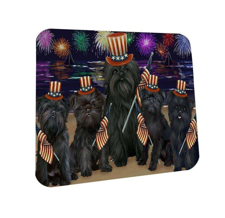 4th of July Firework Affenpinschers Dog Coasters Set of 4 CST48107