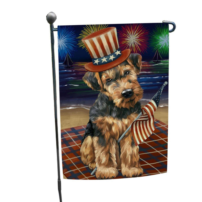 4th of July Firework Airedale Terrier Dog Garden Flag GFLG48110