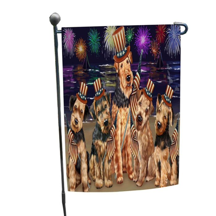 4th of July Firework Airedale Terriers Dog Garden Flag GFLG48109