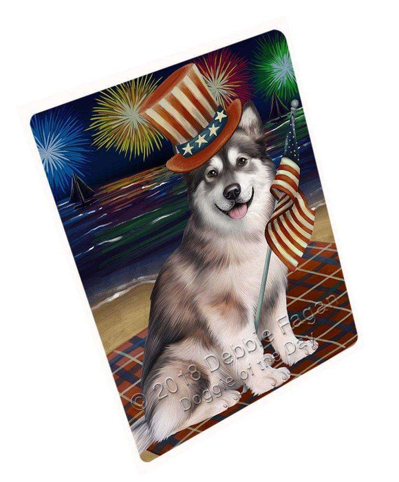4th Of July Firework Alaskan Malamute Dog Magnet Mini (3.5" x 2") MAG48474