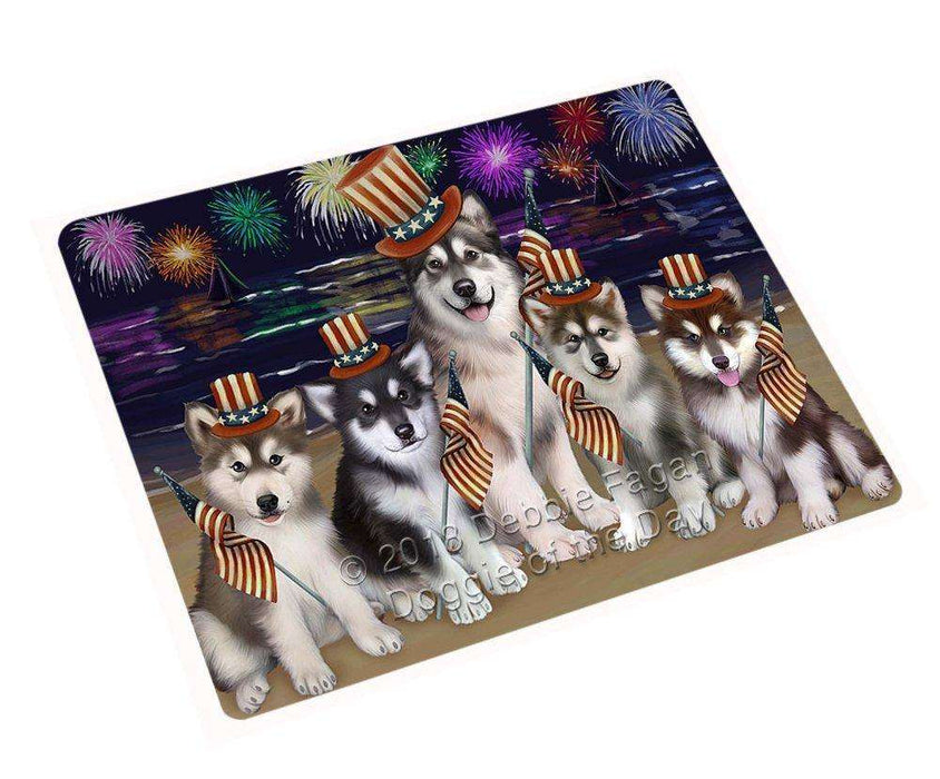 4th Of July Firework Alaskan Malamutes Dog Magnet Mini (3.5" x 2") MAG48477