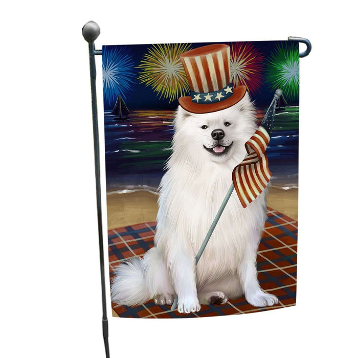 4th of July Firework American Eskimo Dog Garden Flag GFLG48114