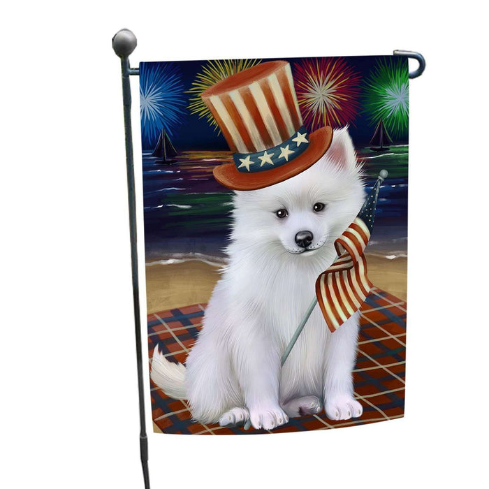4th of July Firework American Eskimo Dog Garden Flag GFLG48116