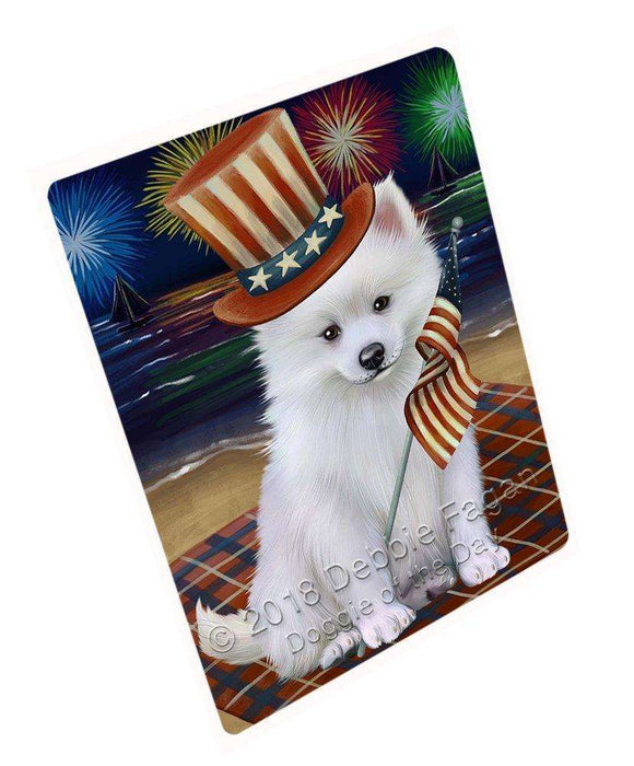 4th Of July Firework American Eskimo Dog Magnet Mini (3.5" x 2") MAG48489