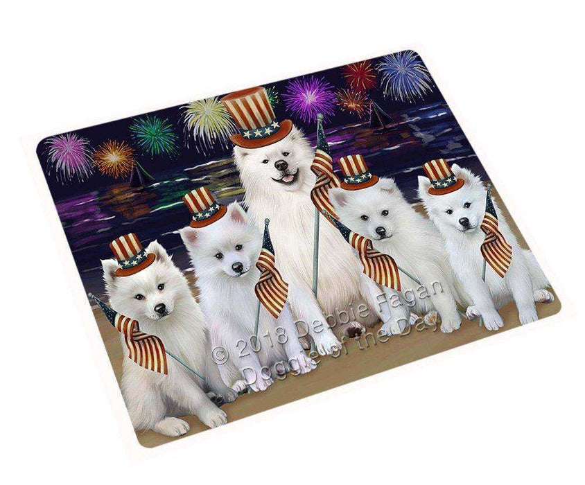 4th Of July Firework American Eskimos Dog Magnet Mini (3.5" x 2") MAG48486
