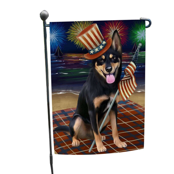 4th of July Firework Australian Kelpies Dog Garden Flag GFLG48123