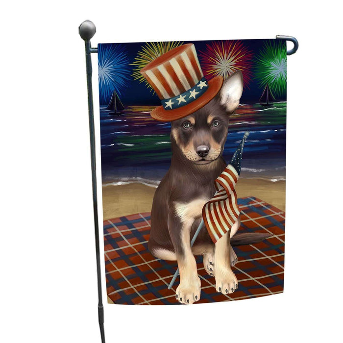 4th of July Firework Australian Kelpies Dog Garden Flag GFLG48125