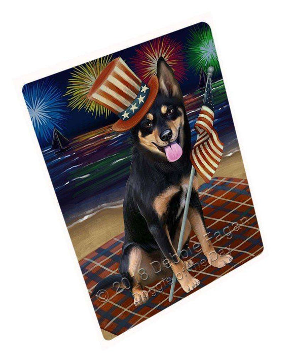 4th Of July Firework Australian Kelpies Dog Magnet Mini (3.5" x 2") MAG48510