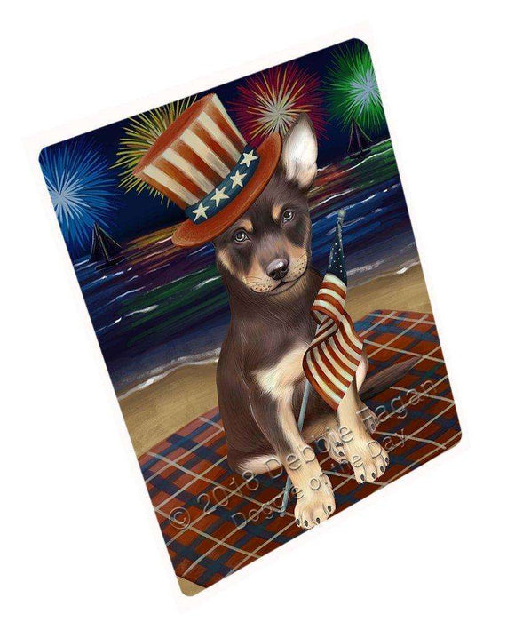 4th Of July Firework Australian Kelpies Dog Magnet Mini (3.5" x 2") MAG48516