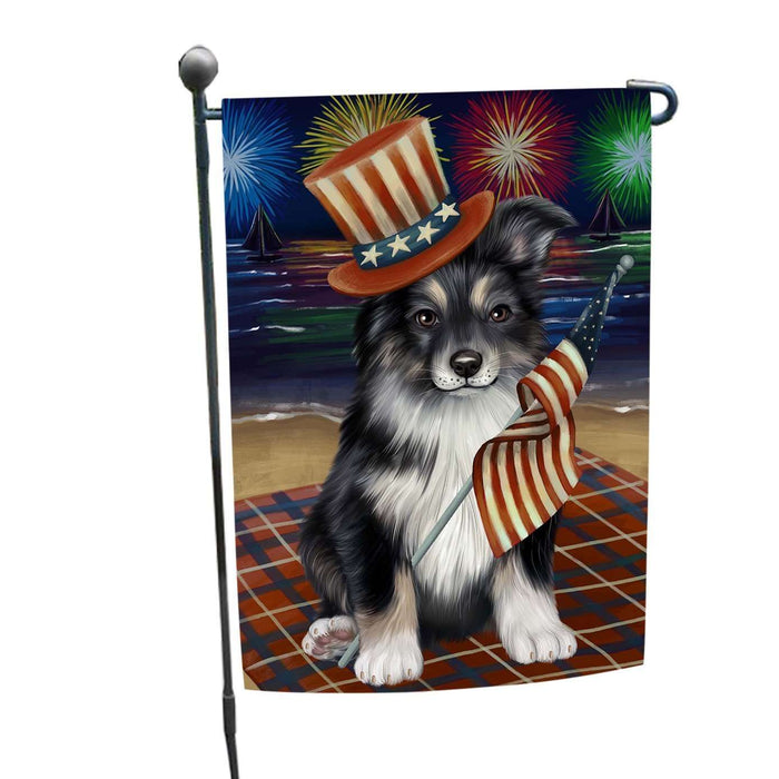 4th of July Firework Australian Shepherd Dog Garden Flag GFLG48126