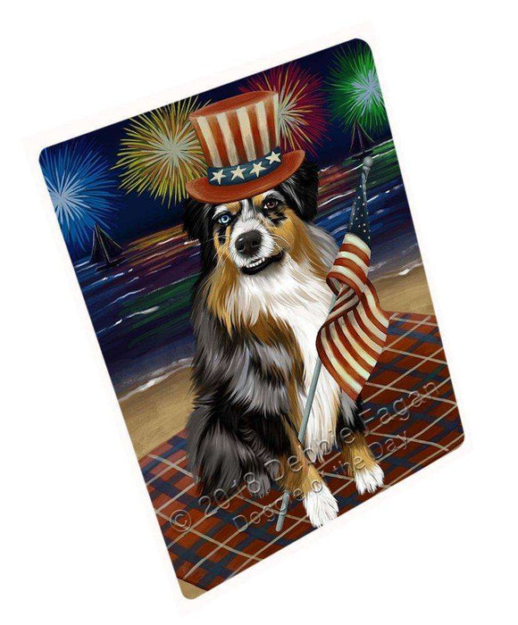 4th of July Firework Australian Shepherd Dog Large Refrigerator / Dishwasher RMAG49044