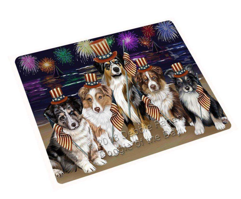 4th of July Firework Australian Shepherds Dog Large Refrigerator / Dishwasher RMAG49050