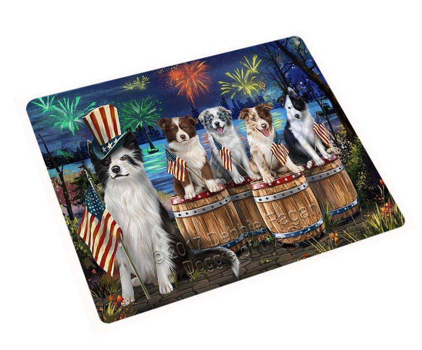 4th Of July Firework Gathering Border Collie Dogs Magnet Mini (3.5" x 2") MAG48408