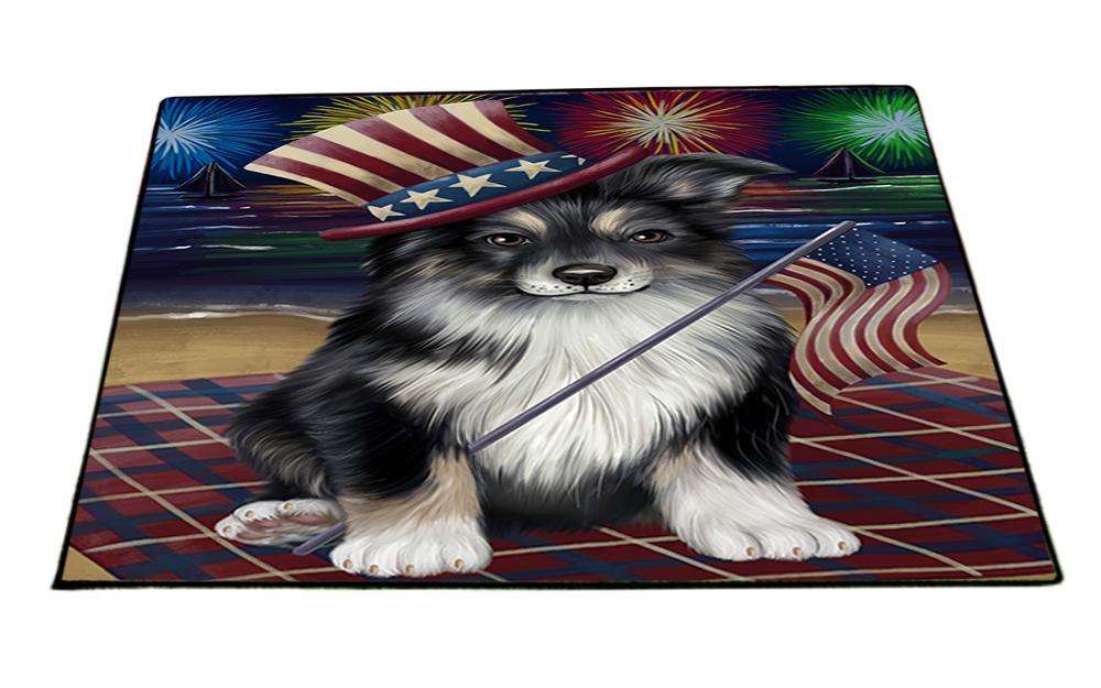 4th Of July Fireworks Australian Shepherd Dog Floormat FLMS48153