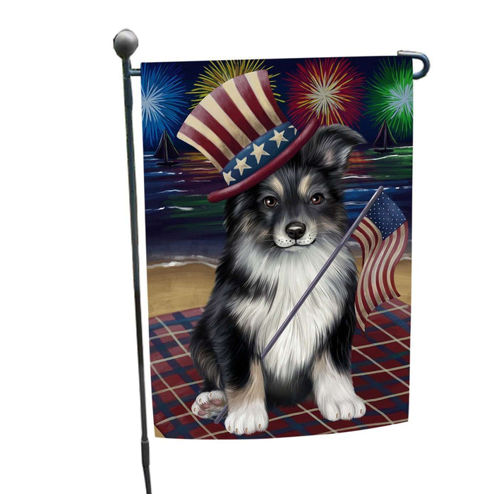 4th Of July Fireworks Australian Shepherd Dog Garden Flag GFLG48084