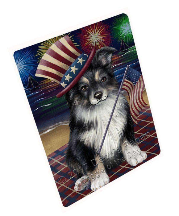 4th Of July Fireworks Australian Shepherd Dog Magnet Mini (3.5" x 2") mag48393