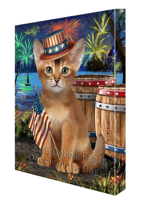 4th of July Independence Day Firework Abyssinian Cat Canvas Print Wall Art Décor CVS104111
