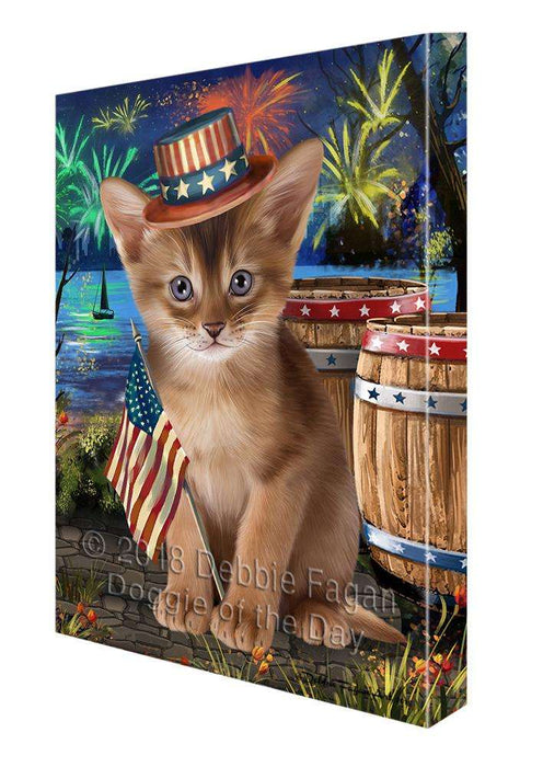 4th of July Independence Day Firework Abyssinian Cat Canvas Print Wall Art Décor CVS104120