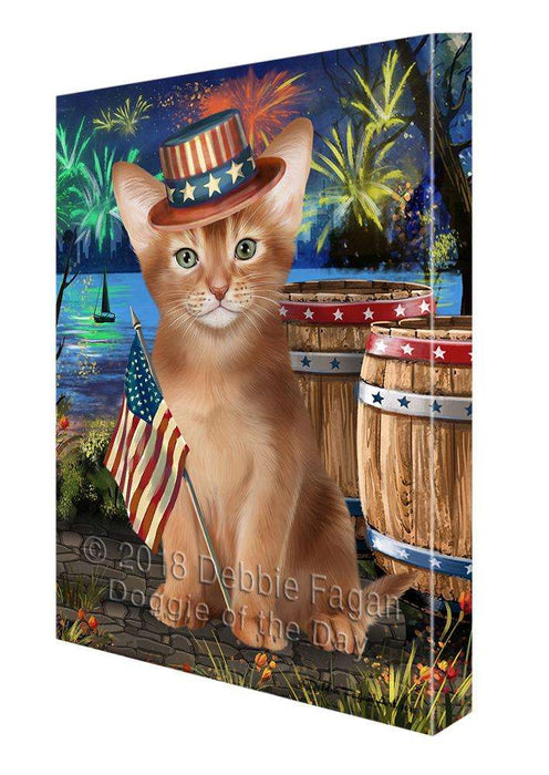4th of July Independence Day Firework Abyssinian Cat Canvas Print Wall Art Décor CVS104129