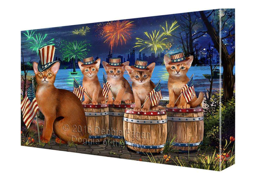 4th of July Independence Day Firework Abyssinian Cats Canvas Print Wall Art Décor CVS104804