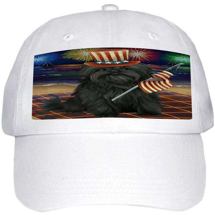 4th of July Independence Day Firework Affenpinscher Dog Ball Hat Cap HAT48174