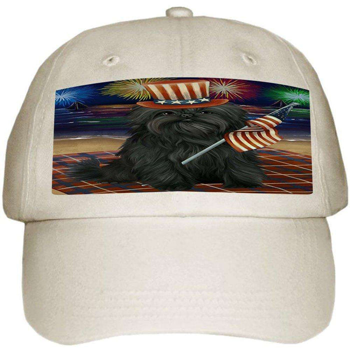 4th of July Independence Day Firework Affenpinscher Dog Ball Hat Cap HAT48174