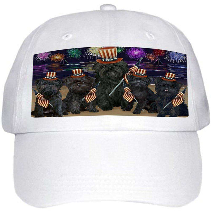 4th of July Independence Day Firework Affenpinschers Dog Ball Hat Cap HAT48177
