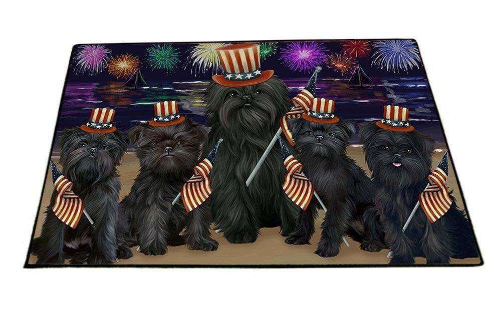 4th of July Independence Day Firework Affenpinschers Dog Floormat FLMSA48216