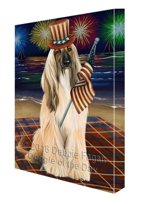 4th of July Independence Day Firework Afghan Hound Dog Canvas Print Wall Art Décor CVS85193