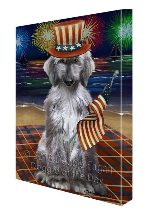 4th of July Independence Day Firework Afghan Hound Dog Canvas Print Wall Art Décor CVS85211