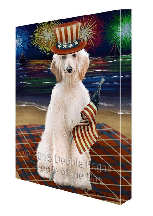 4th of July Independence Day Firework Afghan Hound Dog Canvas Print Wall Art Décor CVS85220
