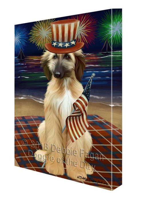 4th of July Independence Day Firework Afghan Hound Dog Canvas Print Wall Art Décor CVS85229