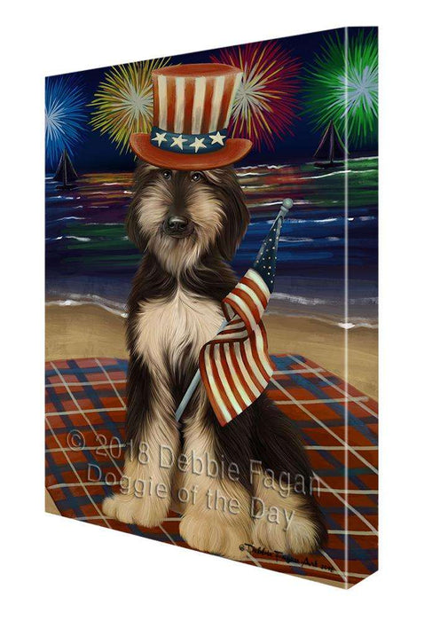 4th of July Independence Day Firework Afghan Hound Dog Canvas Print Wall Art Décor CVS85238