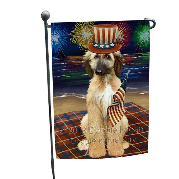 4th of July Independence Day Firework Afghan Hound Dog Garden Flag GFLG52331