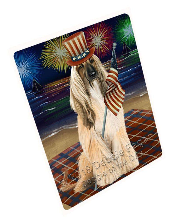 4th of July Independence Day Firework Afghan Hound Dog Large Refrigerator / Dishwasher Magnet RMAG72450