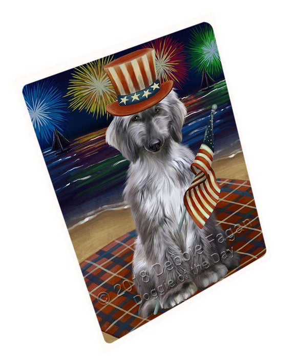 4th of July Independence Day Firework Afghan Hound Dog Large Refrigerator / Dishwasher Magnet RMAG72462