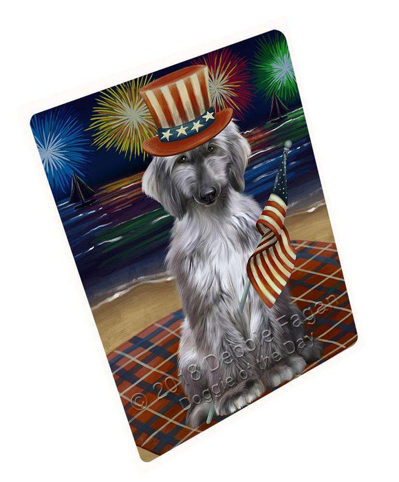 4th of July Independence Day Firework Afghan Hound Dog Large Refrigerator / Dishwasher Magnet RMAG74490