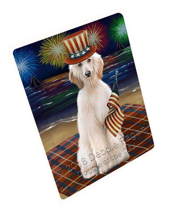 4th of July Independence Day Firework Afghan Hound Dog Large Refrigerator / Dishwasher Magnet RMAG74496