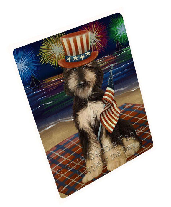 4th of July Independence Day Firework Afghan Hound Dog Large Refrigerator / Dishwasher Magnet RMAG74508