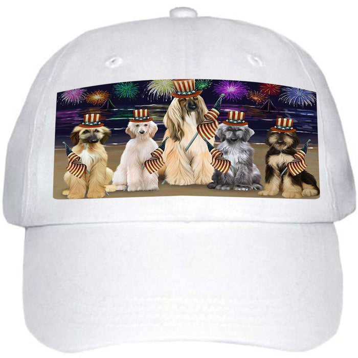 4th of July Independence Day Firework Afghan Hounds Dog Ball Hat Cap HAT59868