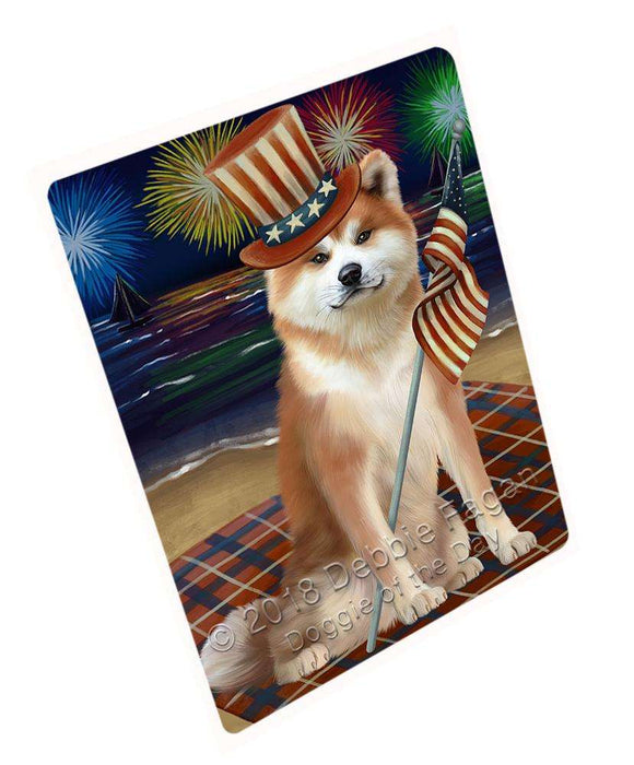 4th of July Independence Day Firework Akita Dog Cutting Board C60243