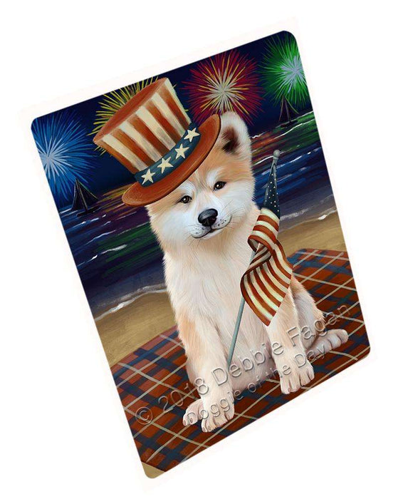 4th of July Independence Day Firework Akita Dog Cutting Board C60249