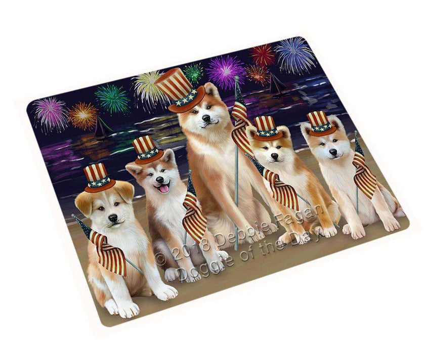 4th of July Independence Day Firework Akitas Dog Cutting Board C60246