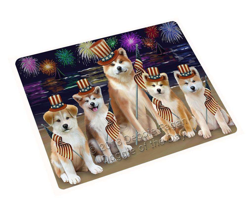 4th of July Independence Day Firework Akitas Dog Cutting Board C61260