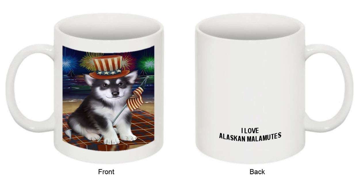 4th of July Independence Day Firework Alaskan Malamute Dog Mug MUG48526