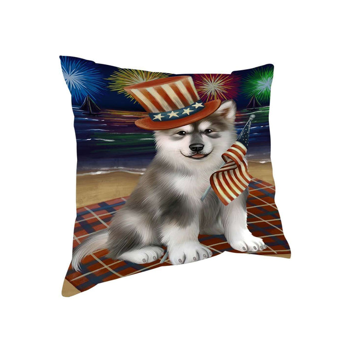 4th of July Independence Day Firework Alaskan Malamute Dog Pillow PIL48672
